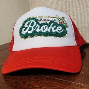 Snap-back hat with holiday theme